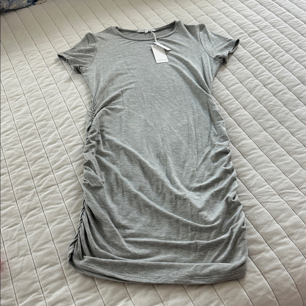 ANTISTAR Gray Ruched T-Shirt Dress M